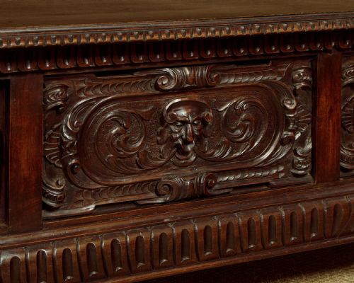 CARVED OAK CHEST C1890 - ADDITIONAL PHOTO 6