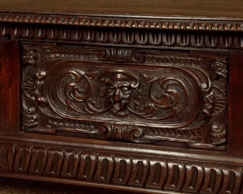 CARVED OAK CHEST C1890 - ADDITIONAL PHOTO 7