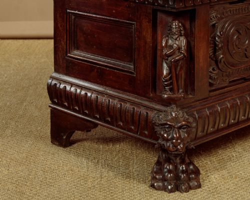 CARVED OAK CHEST C1890 - ADDITIONAL PHOTO 9