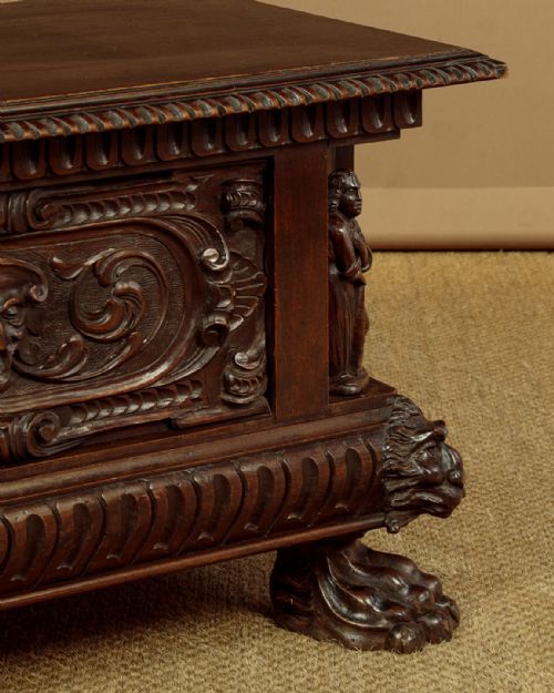 CARVED OAK CHEST C1890 - ADDITIONAL PHOTO 10