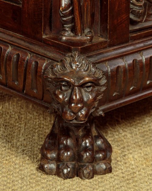 CARVED OAK CHEST C1890 - ADDITIONAL PHOTO 11