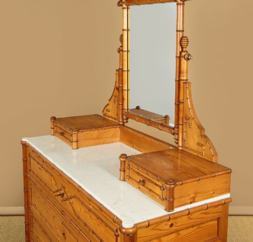 FAUX BAMBOO DRESSING TABLE CHEST OF DRAWERS C1890 - ADDITIONAL PHOTO 6