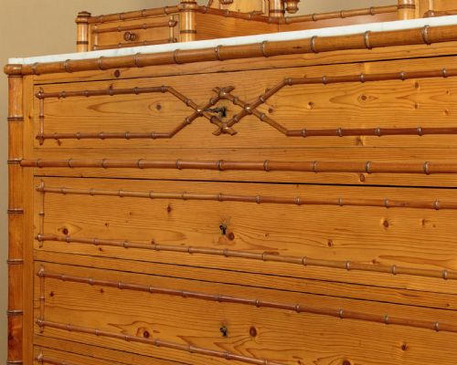 FAUX BAMBOO DRESSING TABLE CHEST OF DRAWERS C1890 - ADDITIONAL PHOTO 8