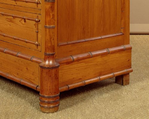 FAUX BAMBOO DRESSING TABLE CHEST OF DRAWERS C1890 - ADDITIONAL PHOTO 11