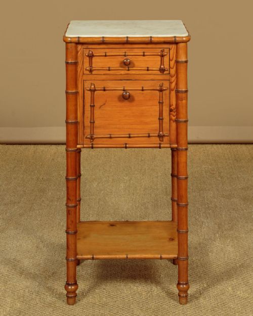 FAUX BAMBOO BEDSIDE CABINET C1890 - ADDITIONAL PHOTO 1