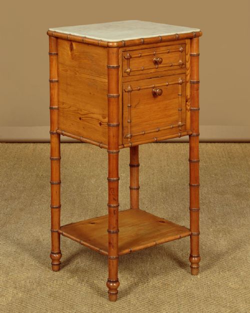 FAUX BAMBOO BEDSIDE CABINET C1890 - ADDITIONAL PHOTO 2