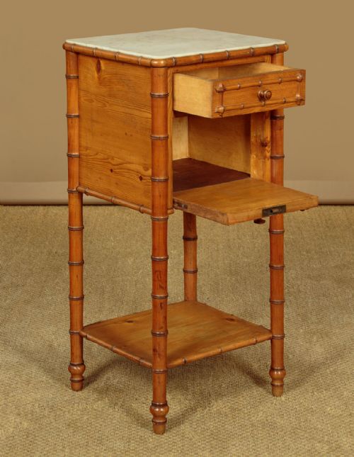 FAUX BAMBOO BEDSIDE CABINET C1890 - ADDITIONAL PHOTO 3