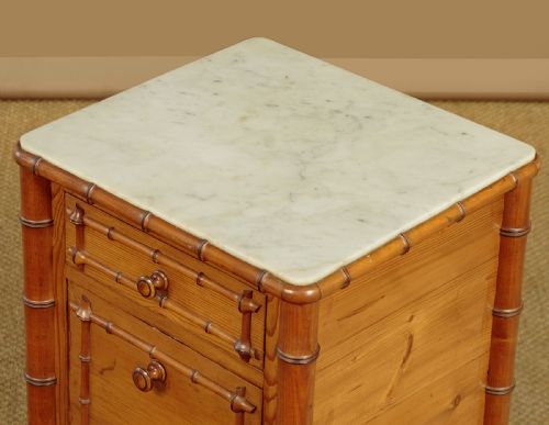 FAUX BAMBOO BEDSIDE CABINET C1890 - ADDITIONAL PHOTO 4