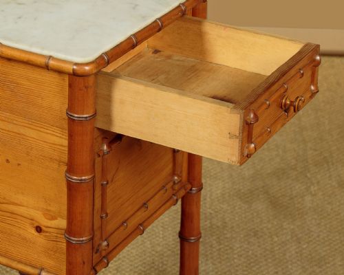 FAUX BAMBOO BEDSIDE CABINET C1890 - ADDITIONAL PHOTO 5