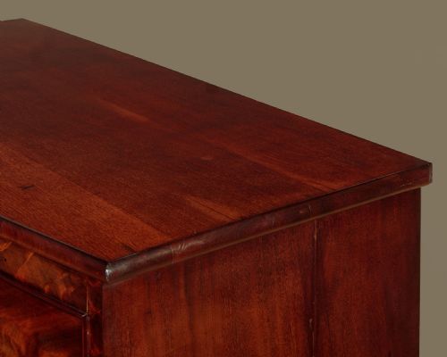 BOW FRONT MAHOGANY CHEST OF DRAWERS C1860 - ADDITIONAL PHOTO 4