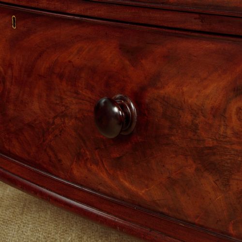 BOW FRONT MAHOGANY CHEST OF DRAWERS C1860 - ADDITIONAL PHOTO 7