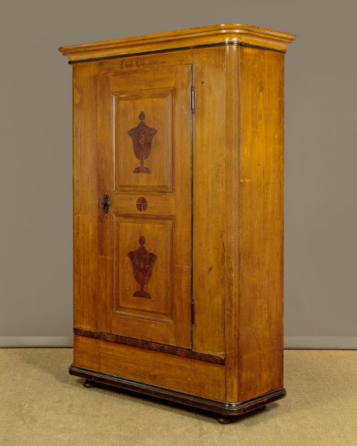 TYROLEAN PAINTED PINE WARDROBE DATED 1852 - ADDITIONAL PHOTO 1