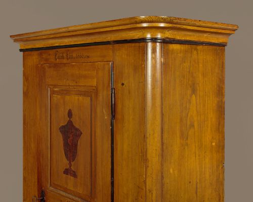 TYROLEAN PAINTED PINE WARDROBE DATED 1852 - ADDITIONAL PHOTO 3