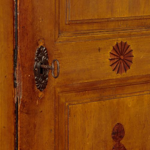TYROLEAN PAINTED PINE WARDROBE DATED 1852 - ADDITIONAL PHOTO 6