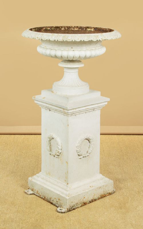 Large Cast Iron Garden Urn C.1890