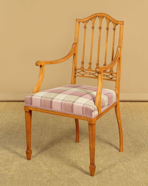PAIR OF INLAID SATINWOOD ARMCHAIRS C1920 - ADDITIONAL PHOTO 3