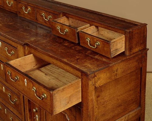WELSH DRESSER BASE WITH SPICE DRAWERS C1800 - ADDITIONAL PHOTO 7