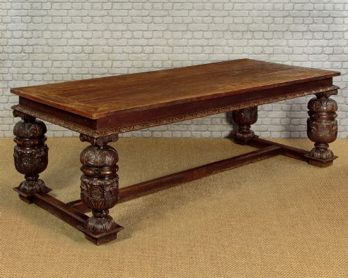 LARGE 17THC STYLE OAK REFECTORY TABLE C1890