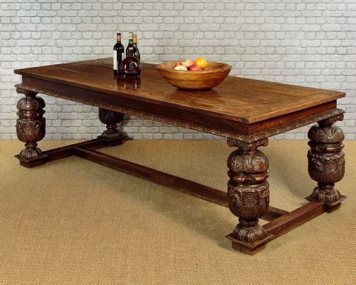 LARGE 17THC STYLE OAK REFECTORY TABLE C1890 - ADDITIONAL PHOTO 2