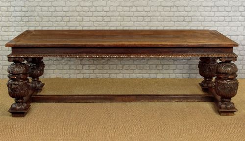 LARGE 17THC STYLE OAK REFECTORY TABLE C1890 - ADDITIONAL PHOTO 6