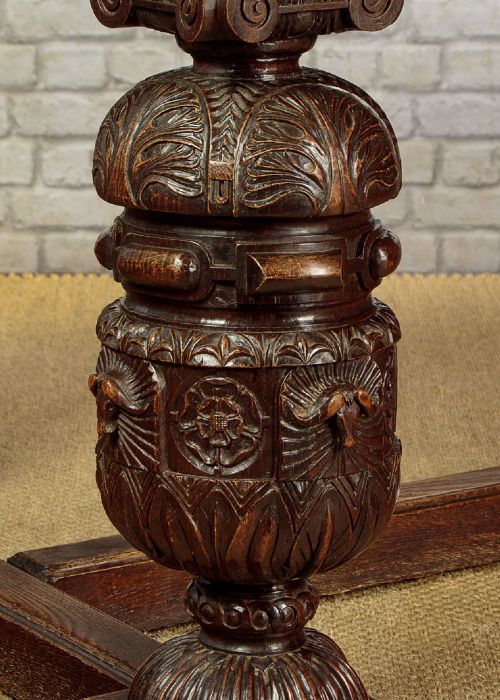 LARGE 17THC STYLE OAK REFECTORY TABLE C1890 - ADDITIONAL PHOTO 8
