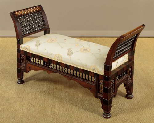 SYRIAN PEARL INLAID WINDOW SEAT C1920