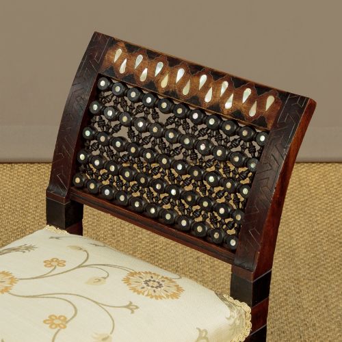 SYRIAN PEARL INLAID WINDOW SEAT C1920 - ADDITIONAL PHOTO 3