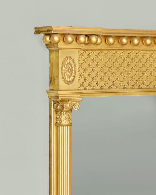 LARGE GILDED OVERMANTLE MIRROR C1905 - ADDITIONAL PHOTO 3