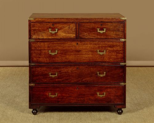CAMPAIGN CHEST OF DRAWERS C1850