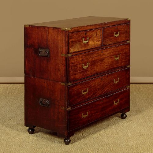 CAMPAIGN CHEST OF DRAWERS C1850 - ADDITIONAL PHOTO 1