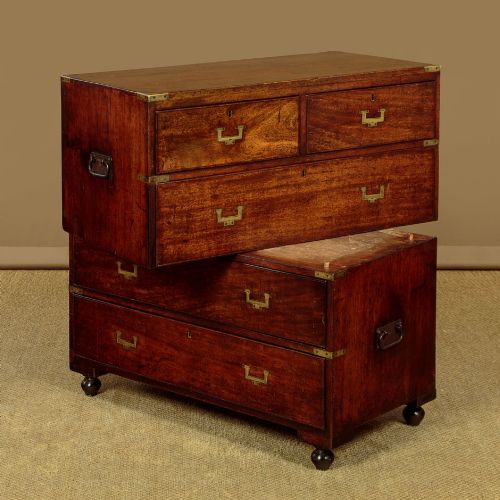 CAMPAIGN CHEST OF DRAWERS C1850 - ADDITIONAL PHOTO 2
