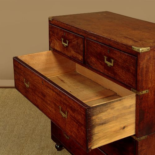 CAMPAIGN CHEST OF DRAWERS C1850 - ADDITIONAL PHOTO 7