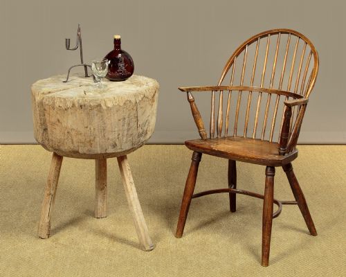 FRENCH PROVINCIAL ELM KITCHEN CHOPPING BLOCK C1890 - ADDITIONAL PHOTO 1