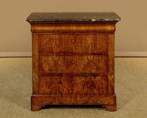 Small Walnut & Marble Top Commode C.1840