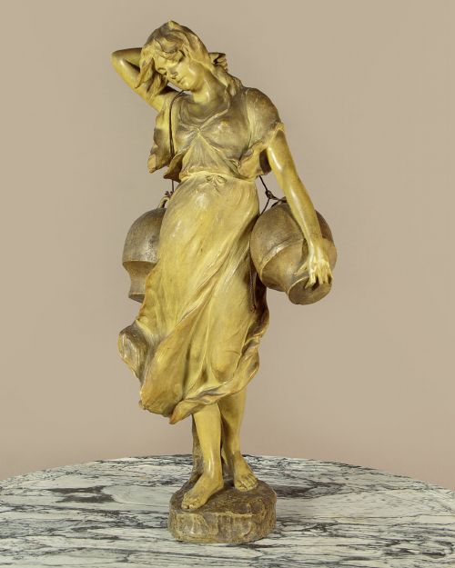 Large Art Nouveau Figure of a Water Carrier by Goldscheider C.1900