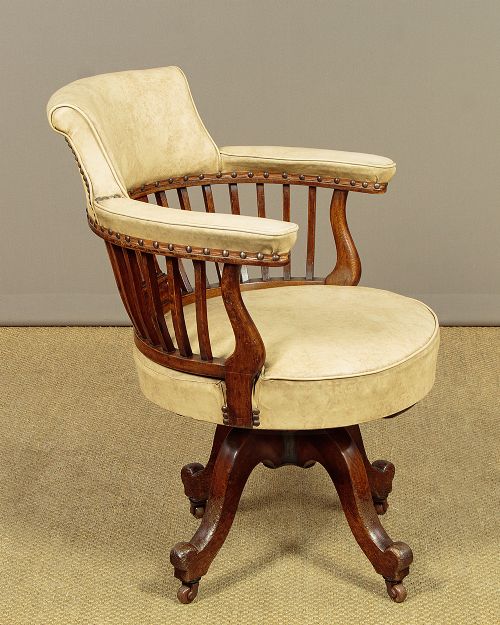 Oak Revolving Desk Chair c.1890 View III