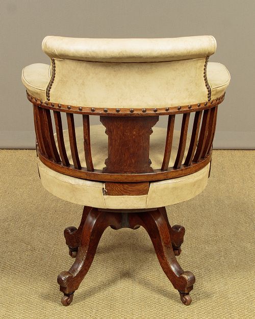 Oak Revolving Desk Chair c.1890 View XI