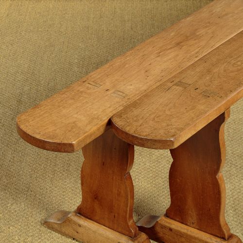 PAIR OF FRENCH CHERRYWOOD BENCHES C1880 - ADDITIONAL PHOTO 3
