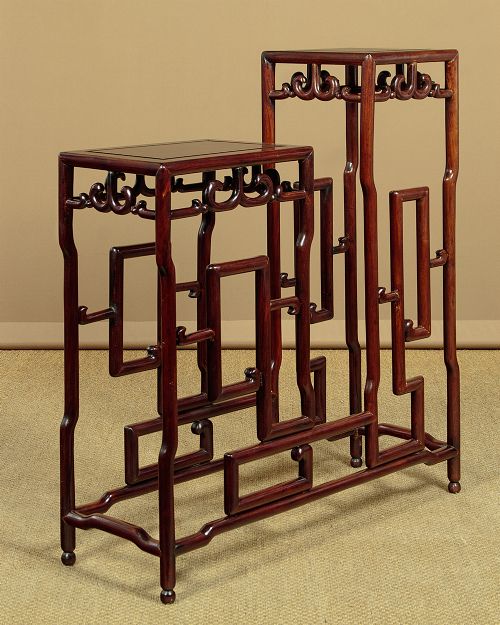 Pair of Chinese Two Tier Stands c.1930 View III