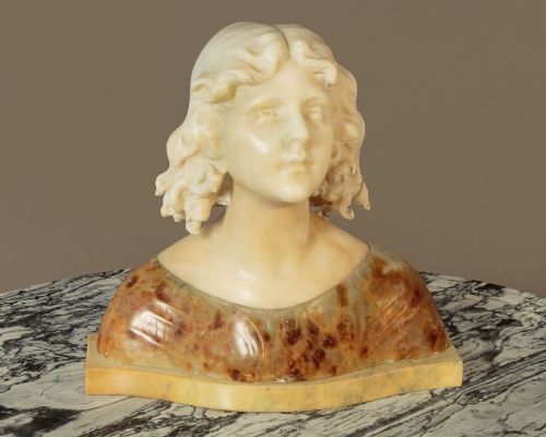 Alabaster Bust of a Young Woman C.1900
