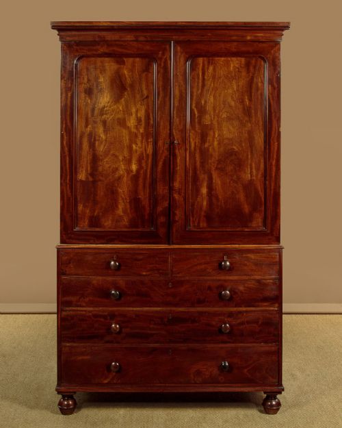 Mahogany Wardrobe or Linen Press C.1860
