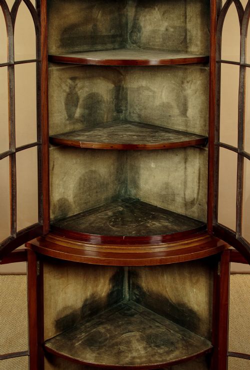 BOW FRONT CORNER DISPLAY CABINET C1930 - ADDITIONAL PHOTO 9