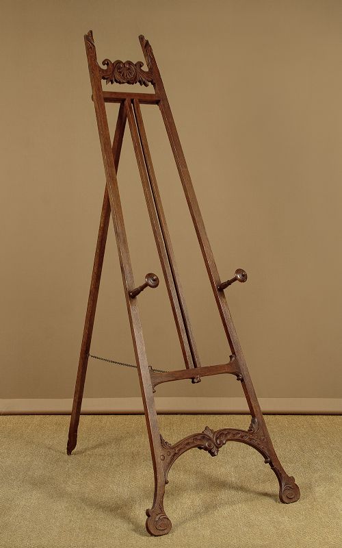 CARVED OAK DISPLAY EASEL C1910 - ADDITIONAL PHOTO 2