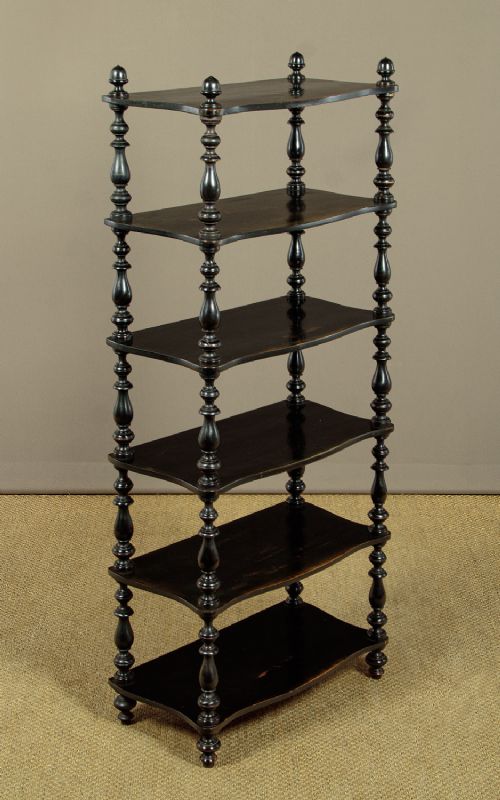 SIX TIER EBONISED DUMB WAITER C1860