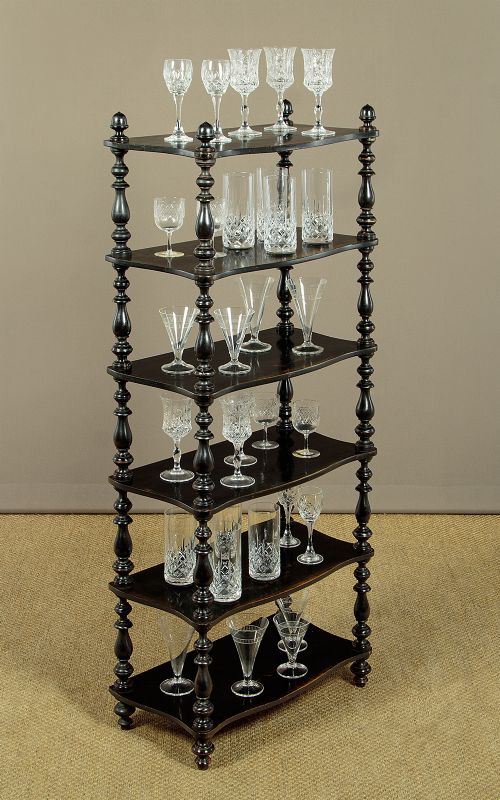 SIX TIER EBONISED DUMB WAITER C1860 - ADDITIONAL PHOTO 1