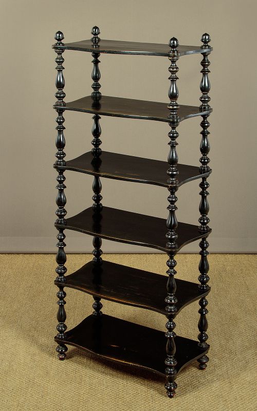 SIX TIER EBONISED DUMB WAITER C1860 - ADDITIONAL PHOTO 3