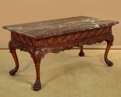 GEORGE II STYLE MARBLE TOP SIDE TABLE C1930