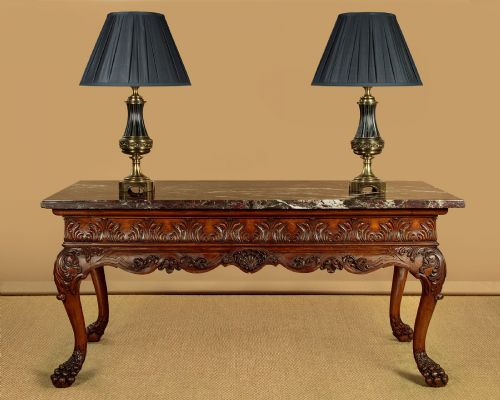 GEORGE II STYLE MARBLE TOP SIDE TABLE C1930 - ADDITIONAL PHOTO 1
