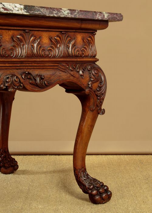 GEORGE II STYLE MARBLE TOP SIDE TABLE C1930 - ADDITIONAL PHOTO 7