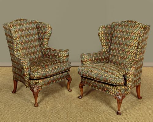 Pair of Wingback Armchairs C.1930